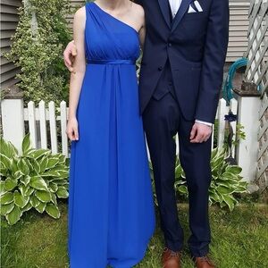 Royal Blue One-Shoulder Prom Dress
